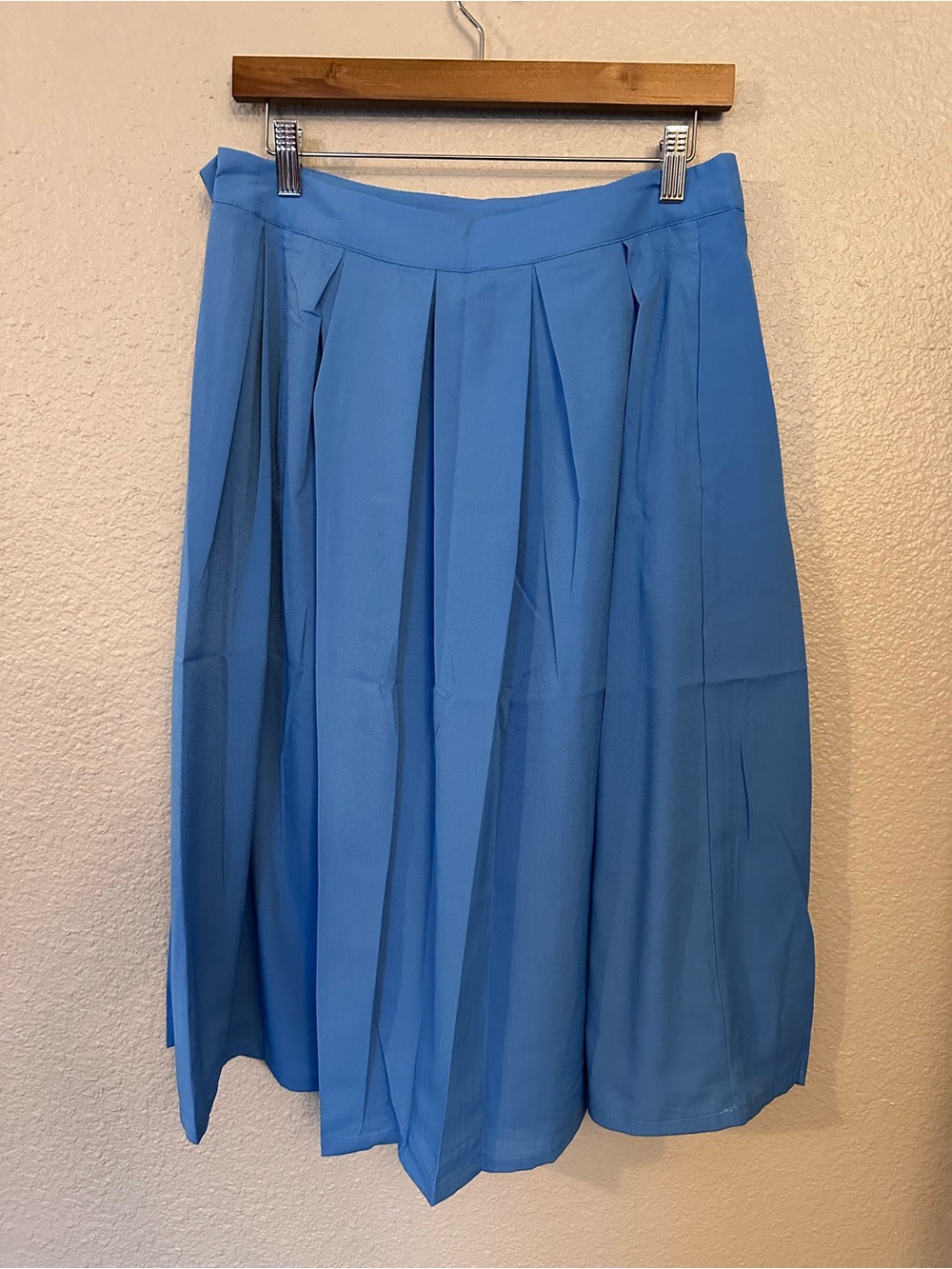 NWT Unique Vintage Tulip B. XL 70’s-80’s Blue Pleated Midi Skirt - Picture 3 of 9